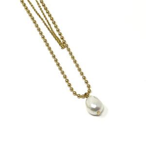 New Anthropologie Baroque Pearl Gold Layered Necklace